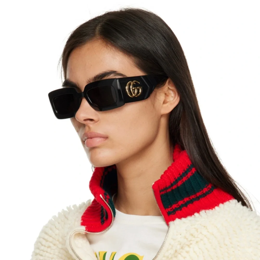 Gucci | Accessories | Black Rectangular Double G Gucci Sunglasses
